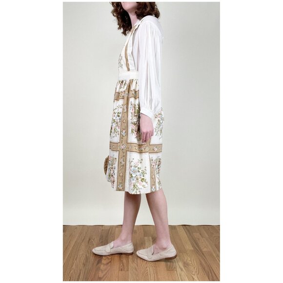 Vintage Handmade Garden Girl Apron Pinafore Midi Dress Grandmacore Cottagecore - Picture 3 of 8